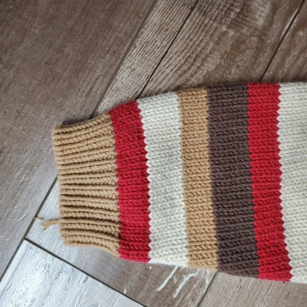 Gymboree 2009 Hooded Knit Striped Winter Sweater Full-Zip Brown Red Vintage